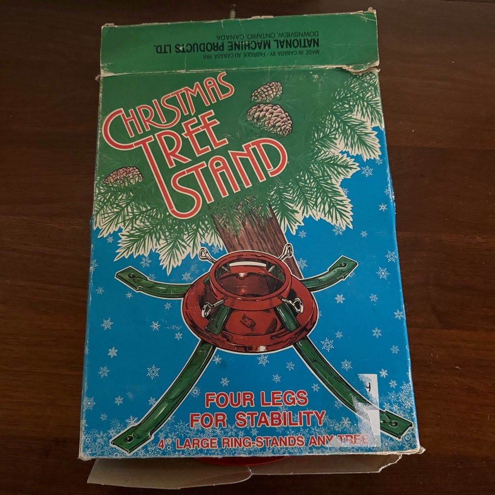 VTG MCM Real Christmas Tree Stand 4” Red Green National Machine Products Canada - Picture 16 of 17